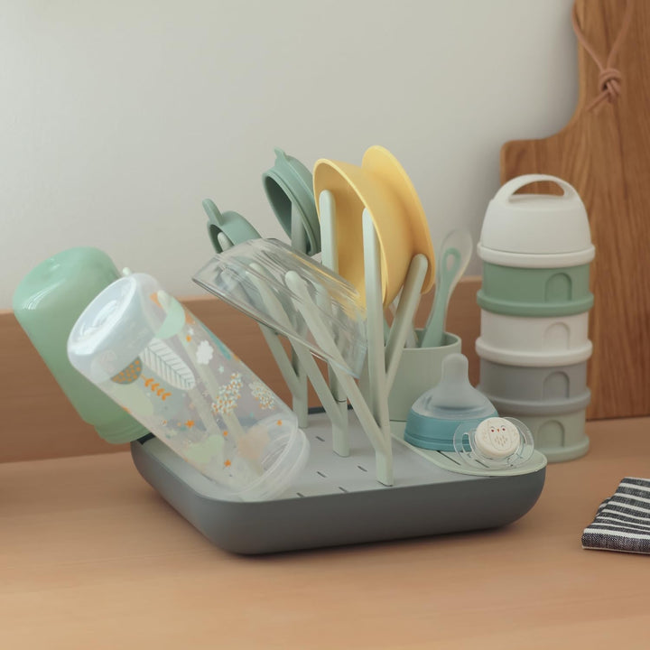 BÉABA, Abtropfgestell Babyflaschen, Grosses Fassungsvermögen, Modular, Bis zu 6 Flaschen und Kinderg