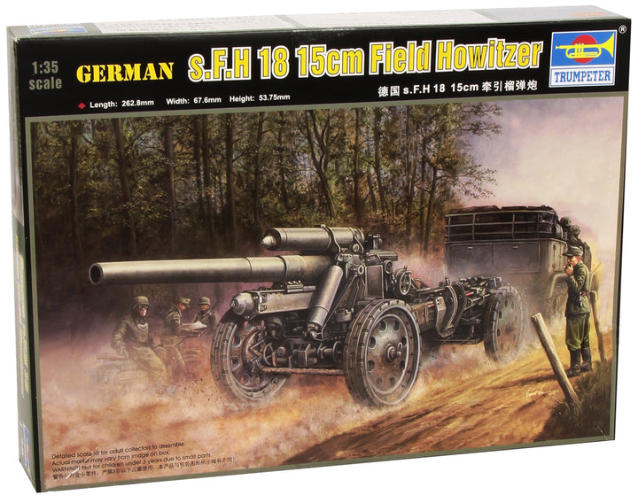 Trumpeter 02304 Modellbausatz German 15cm s.FH 18 Field Howitzer