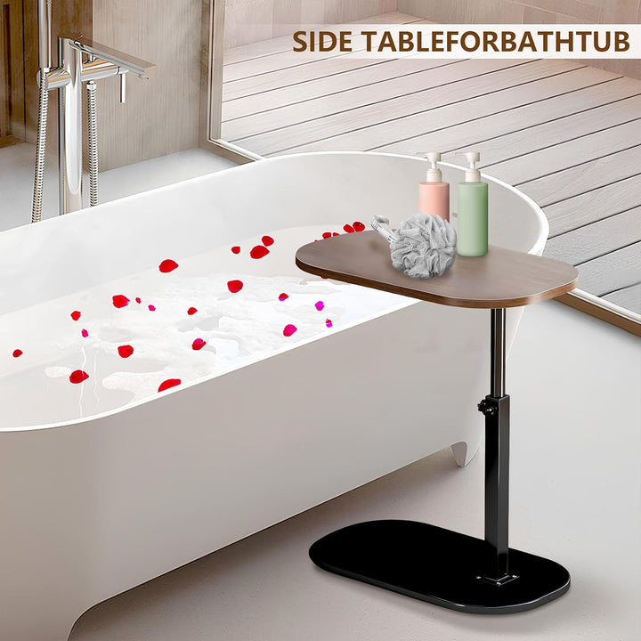 XUDREZ Verstellbarer C-förmiger Beistelltisch, 360° drehbarer Beistelltisch, Wohnzimmer-Sofatisch, m