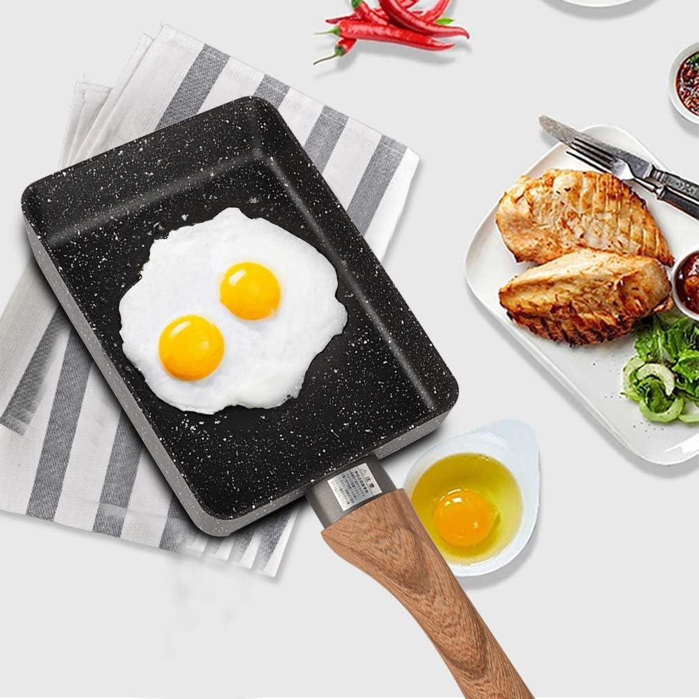 Japanische Nonstick Omelett Pfanne, Aluminium tragbare quadratische Bratpfanne pochiertes Ei kleine