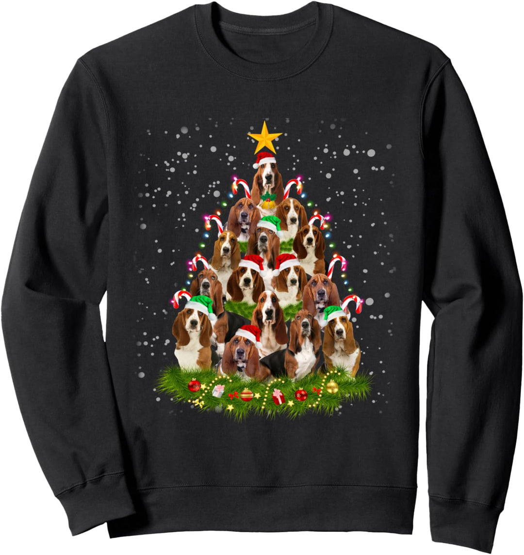 Basset Hound Weihnachten Xmas Lustig Basset Hound Pyjama Sweatshirt