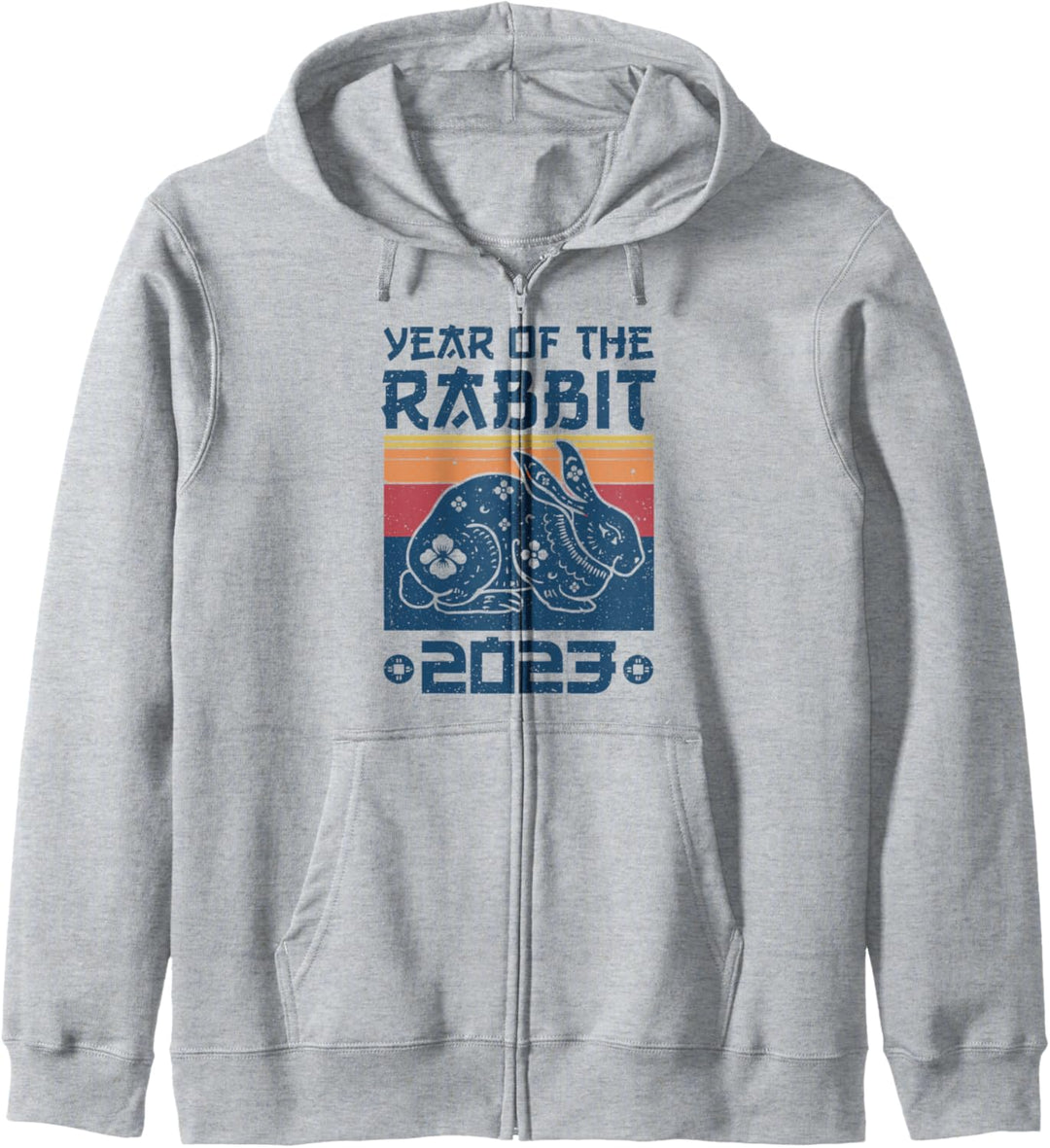 Vintage Year Of Rabbit 2023 | Chinesische Neujahrsdekoration Kapuzenjacke