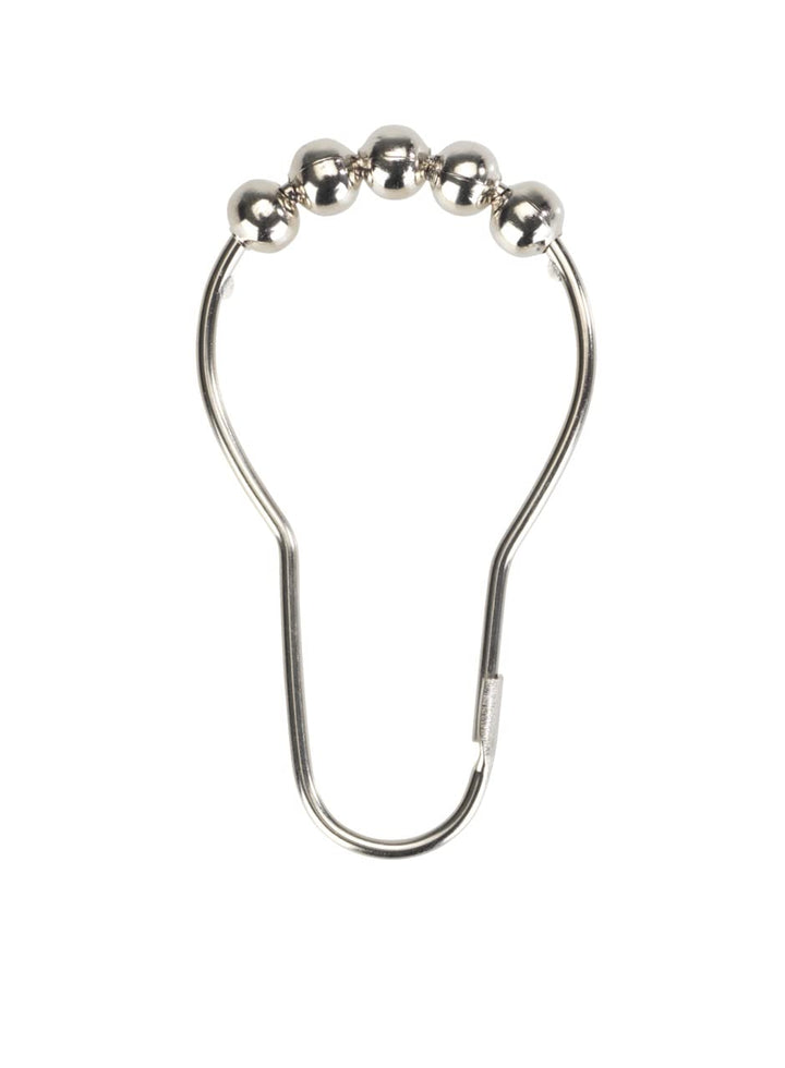 WENKO Duschvorhangringe 12er Set - 12er Set Duschringe mit Gleitsystem, verchromtes Metall, 3 x 3 cm