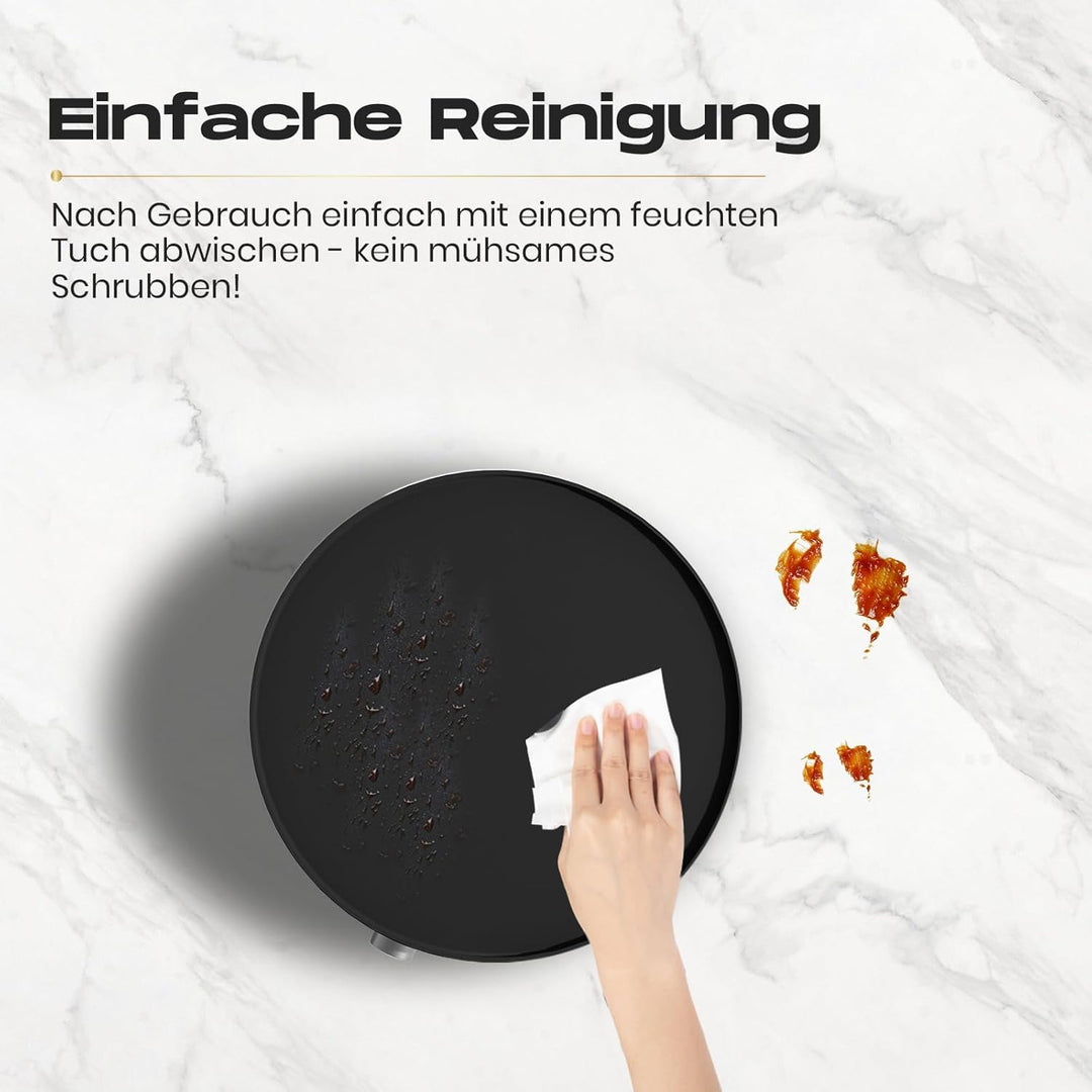Crepes Maker 1000W Antihaftplatte inkl Teigverteiler Wender stufenlos regelbarer Thermostat Crepe Pf