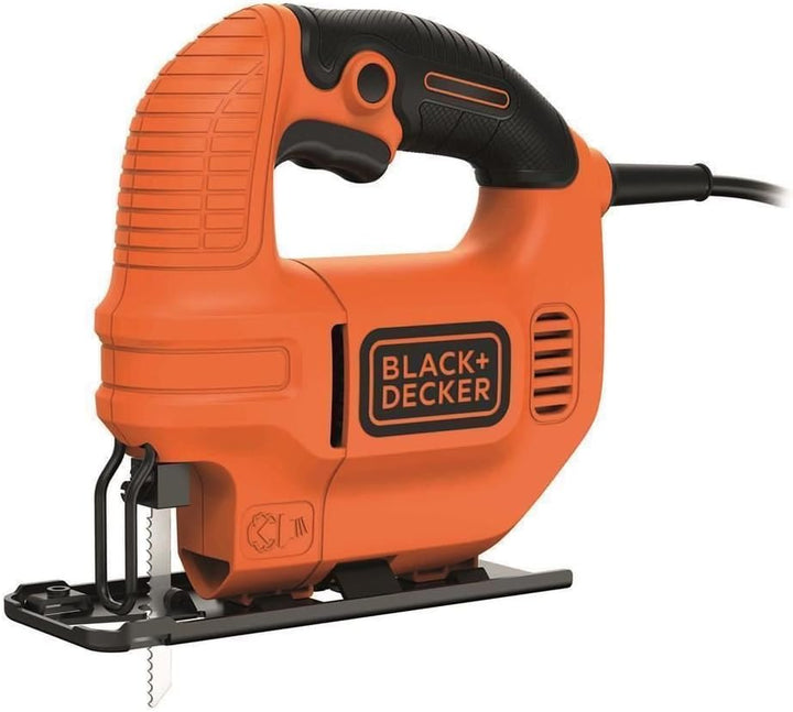 Black+Decker Elektro Kompakt Stichsäge 400W KS501 – Säge für Holz, Metall & Kunststoff mit 0/45° Geh