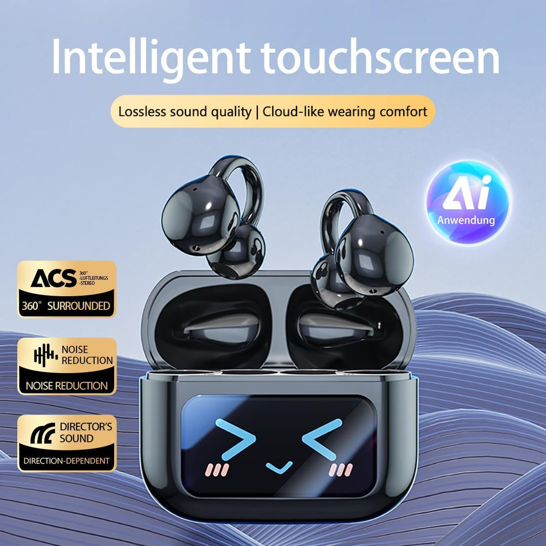 Bluetooth kopfhörer mit ohrclip, Bluetooth 5.4-Sportkopfhörer, Open Ear übersetzungskopfhörer,IPX5 w