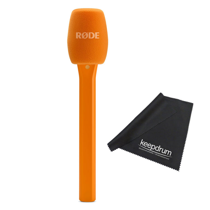 Rode Interview Micro Handadapter für Wireless Micro Mikrofon-System Orange mit keepdrum Mikrofasertu