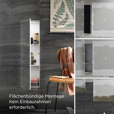 emco ASIS PLUS Unterputz-Schrankmodul mit LED Beleuchtung, Badezimmerschrank für unsichtbaren Staura