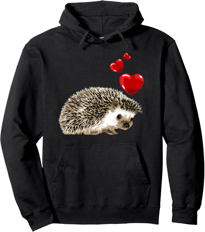 Igel mit Herzen niedliches Tiermotiv Damen Kinder Pullover Hoodie