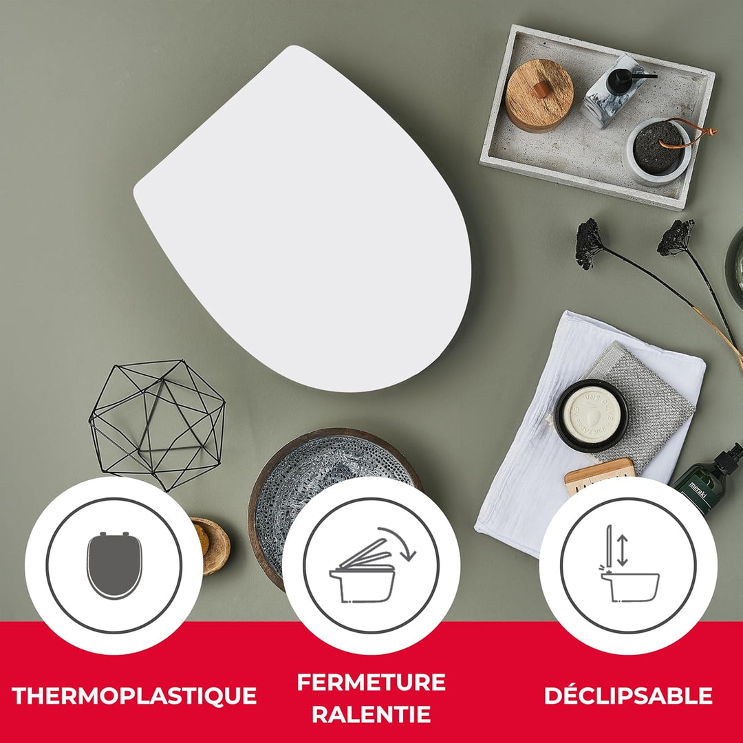 Wirquin 20723074 WC-Sitz Marbella, Thermoplast, Weiss