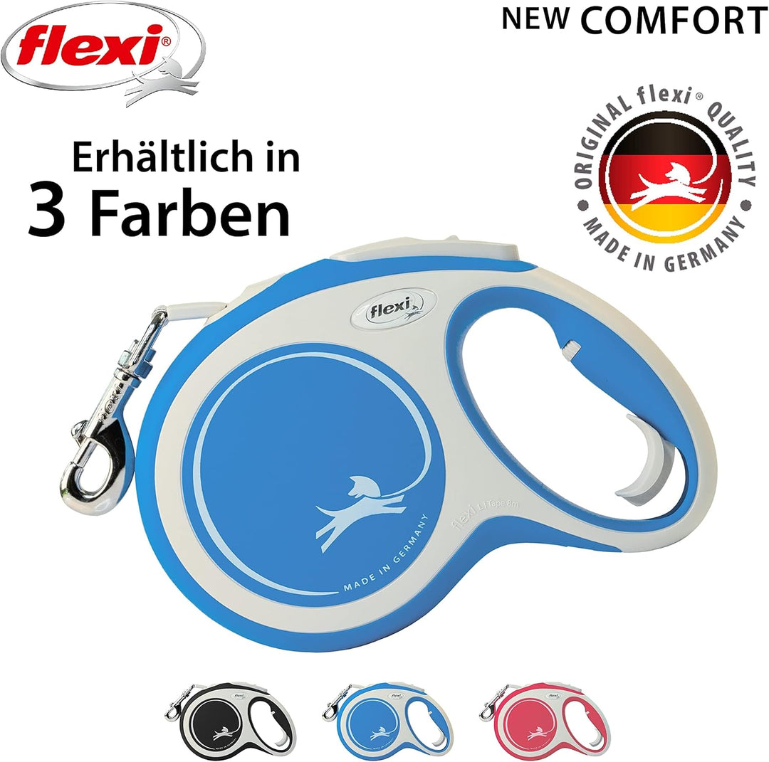 Kerbl Flexi - Rollschnur New Comfort Band - 8 Meter bis 50 kg - Blau - 1 Stück Blau small, Blau smal