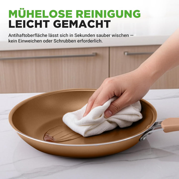 NutriChef Topf- und Pfannenset Induktion 20-teilig Marineblau – Antihaft-Kochgeschirr mit Deckeln un