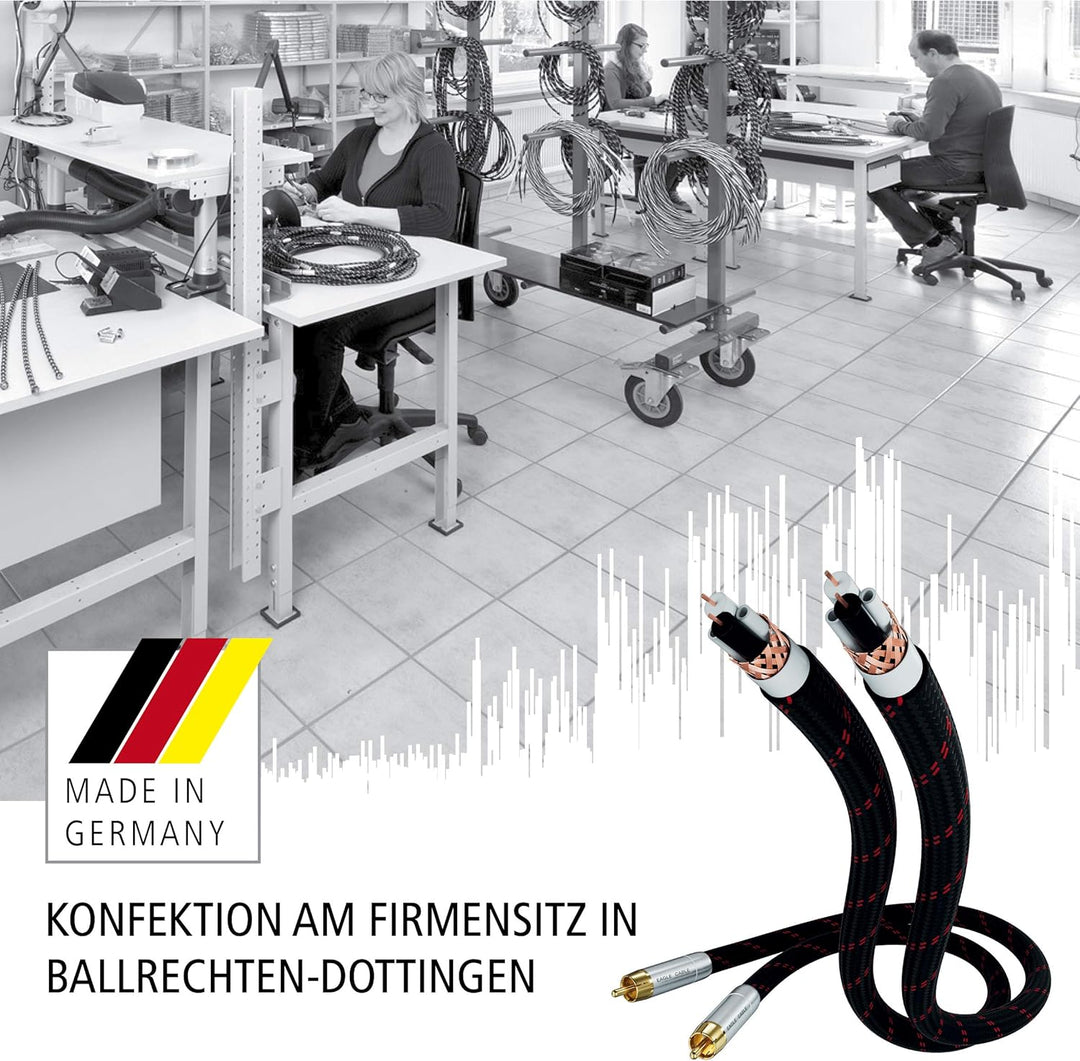 Eagle Cable by INAKUSTIK – 10070202 – High End Deluxe Subwoofer-Kabel 1 x RCA -> 1 x RCA | 3,0m | Ma