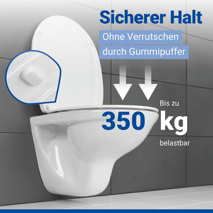 WENKO WC-Sitz Yak mit Hochglanz-Oberfläche, Toilettendeckel mit Absenkautomatik, bruchstabiler, recy