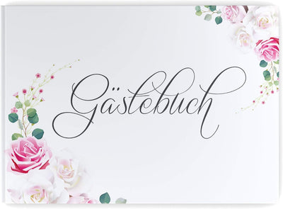 DeinWeddingshop Gästebuch Hochzeit | 104 Seiten | Hardcover DIN-A4 - ohne Fragen blanko | Hochzeitsg