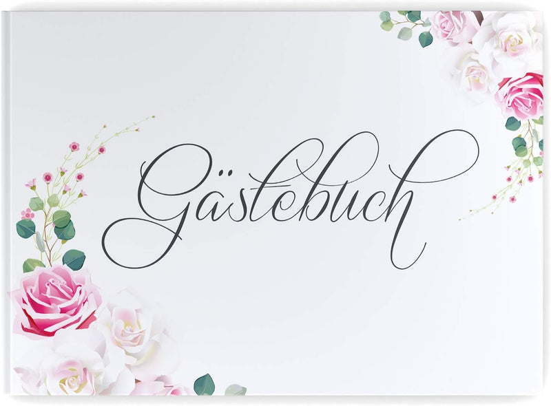 DeinWeddingshop Gästebuch Hochzeit | 104 Seiten | Hardcover DIN-A4 - ohne Fragen blanko | Hochzeitsg
