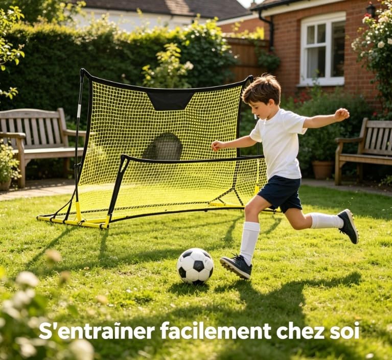 Fussball-Rebounder, 2-in-1Rebounder-Netz, 180 x 41cm klein & 180 x 140cm gross, Bounce Back Netz für