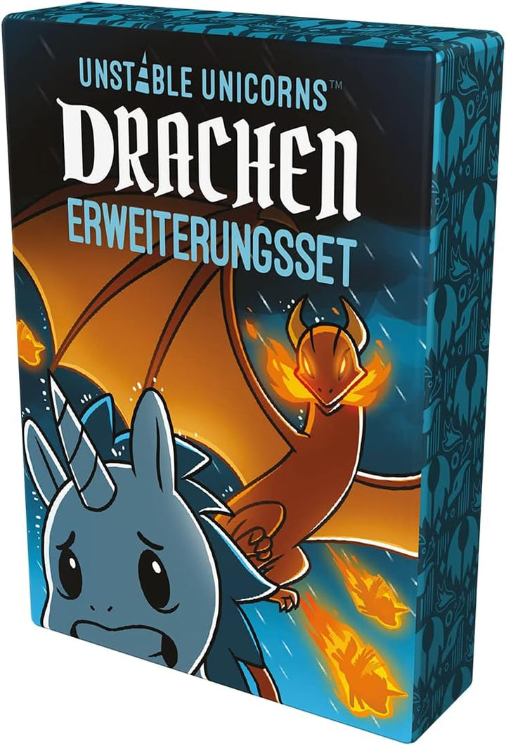 Unstable Games, Unstable Unicorns – Drachen, Erweiterung, Partyspiel, Kartenspiel, 2-8 Spieler, Ab 8