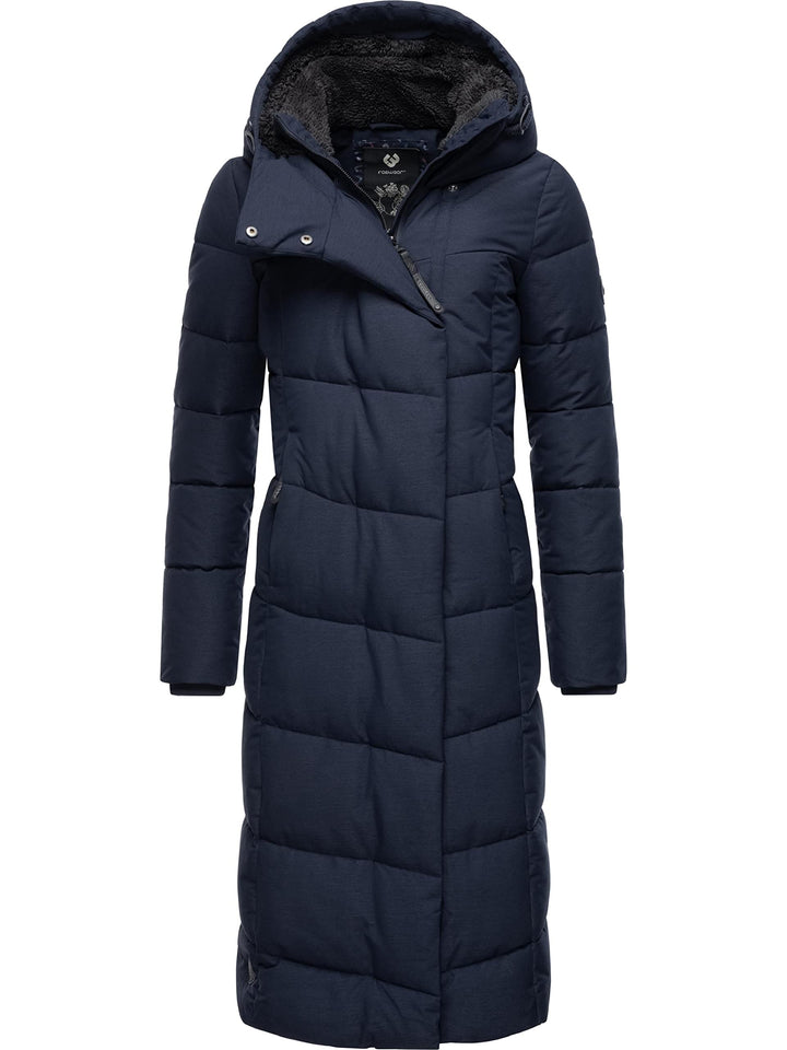 Ragwear Damen atmungsaktiver Wintermantel Warmer wasserdichter Steppmantel lang mit Kapuze Pavla Lon