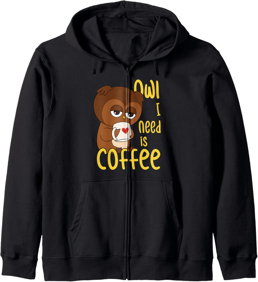 Kaffee Niedliche Eule Montag Büro Müde Eule Kapuzenjacke