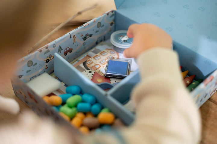 Little Dutch Bastelset/Kreativitätsbox XL - für Jungen ab 3 Jahren - Kreativ Basteln Aufkleber Stick