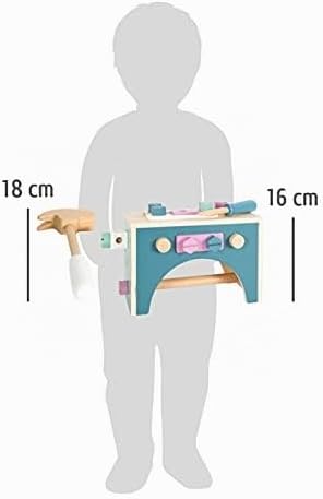 small foot Werkzeugkasten 2 in 1 "Nordic", Rollenspielzeug ab 3 Jahren, mit Kinderwerkzeugen aus Hol