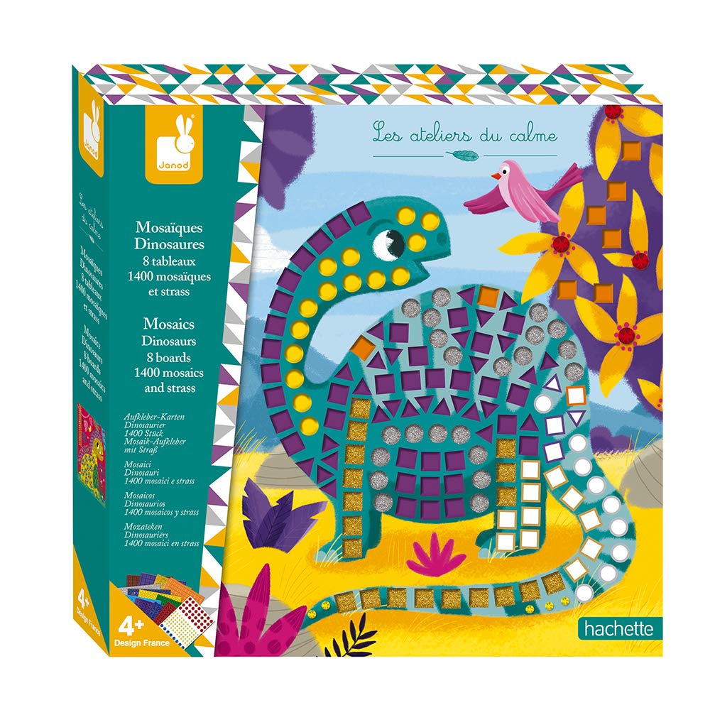Janod - From 4 years old - Creative Kit - Dinosaur Mosaics - Calm Workshops - Creative Leisure - Dex