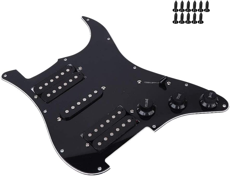 11 Loch Prewired Loaded, Strat Loaded Pickguard, Humbucker Pickups Set mit vorverdrahtetem HSH-Tonab