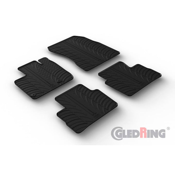 Gledring Satz Gummimatten kompatibel mit Nissan Qashqai III (J12) 2021- (T Profil 4-teilig + Montage