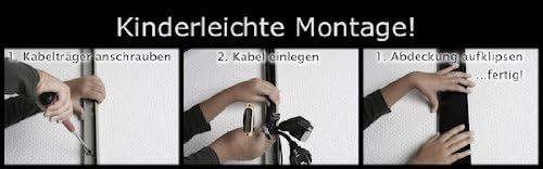 TV Design Aluminium Kabelkanal Edelstahl gebürstet Look in verschiedenen Längen von ALUNOVO (Länge: