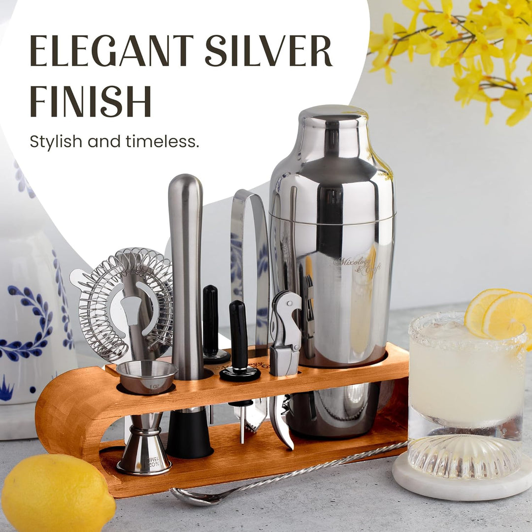 Mixology & Craft Cocktail Set (10-TLG.) - Edles Cocktail Shaker Set mit Shaker aus Edelstahl und Bar