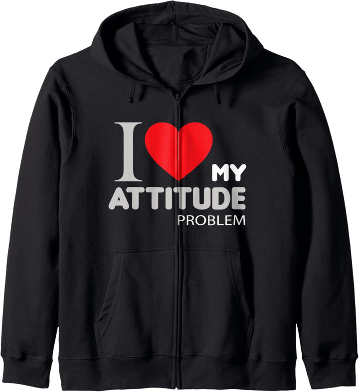 Lustig Ich liebe mein Einstellungsproblem Humor Sarkastische Kapuzenjacke