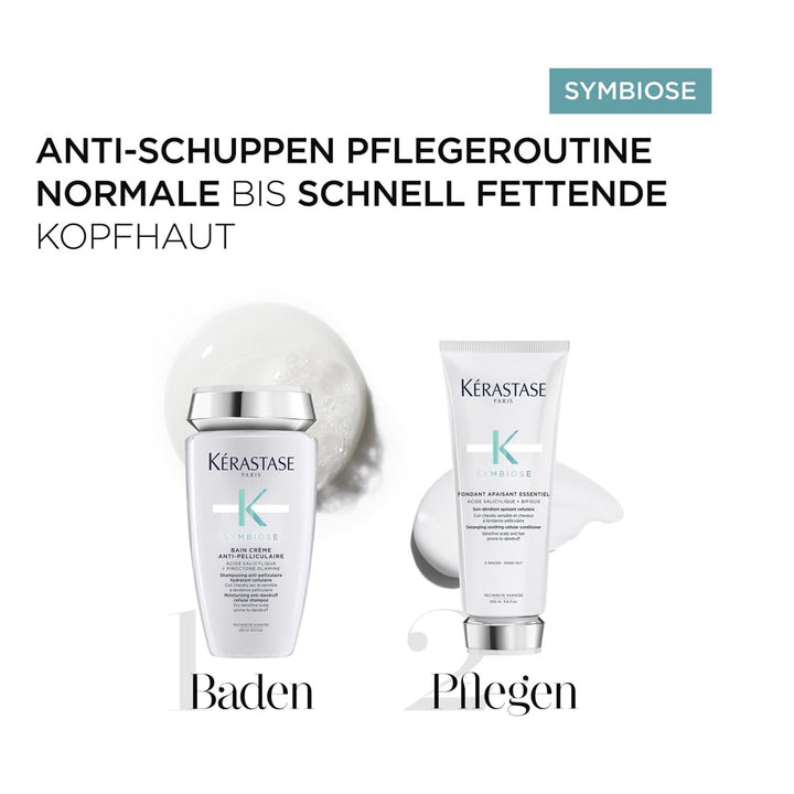 Kérastase, Symbiose, Anti-Schuppen Pflegeroutine mit Shampoo und Pflegespülung, Für empfindliche, tr