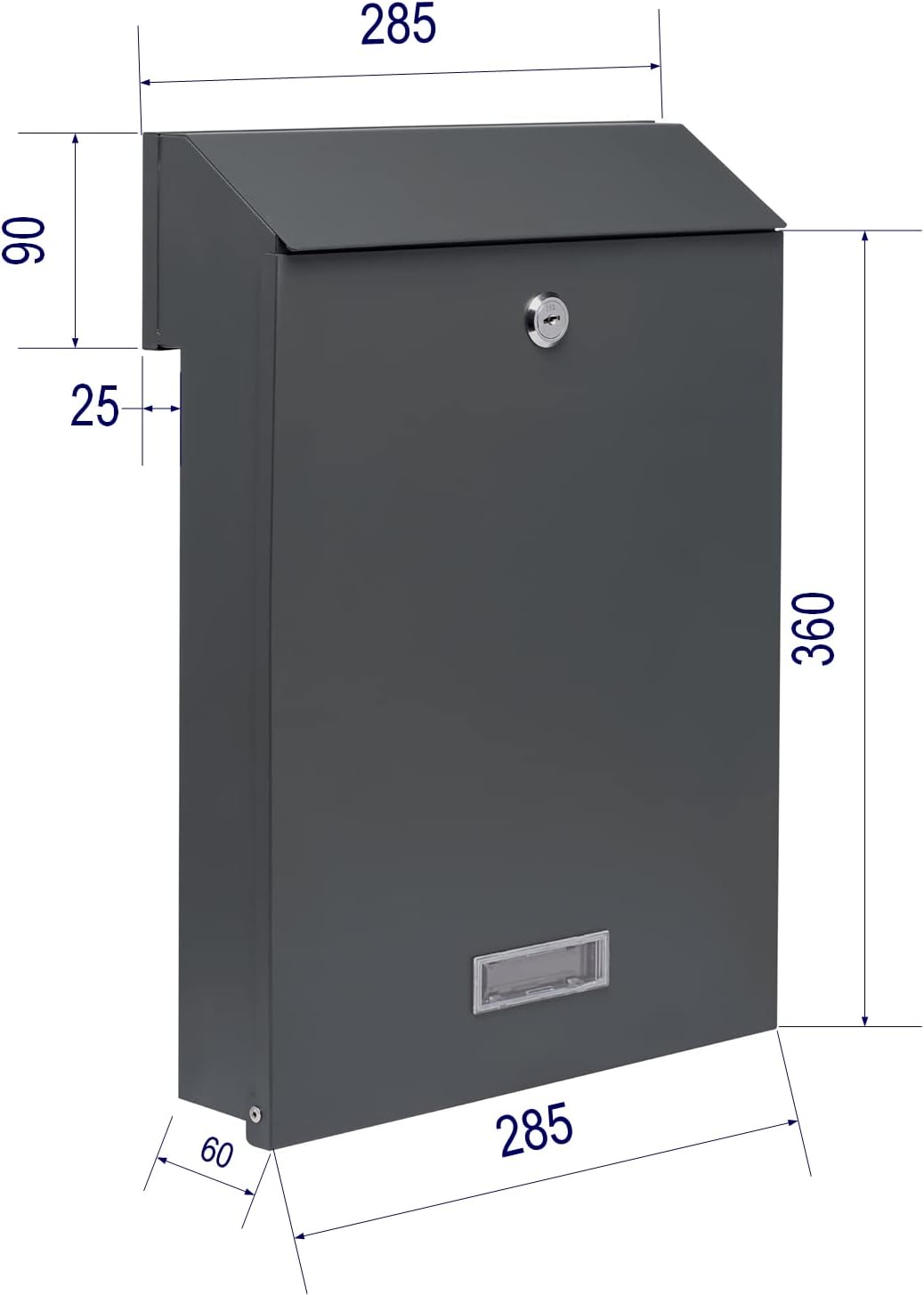 Zaunbriefkasten Torbriefkasten Durchwurf Mauerdurchwurf Briefkasten C4 Entnahme Hinten Doppelstabmat