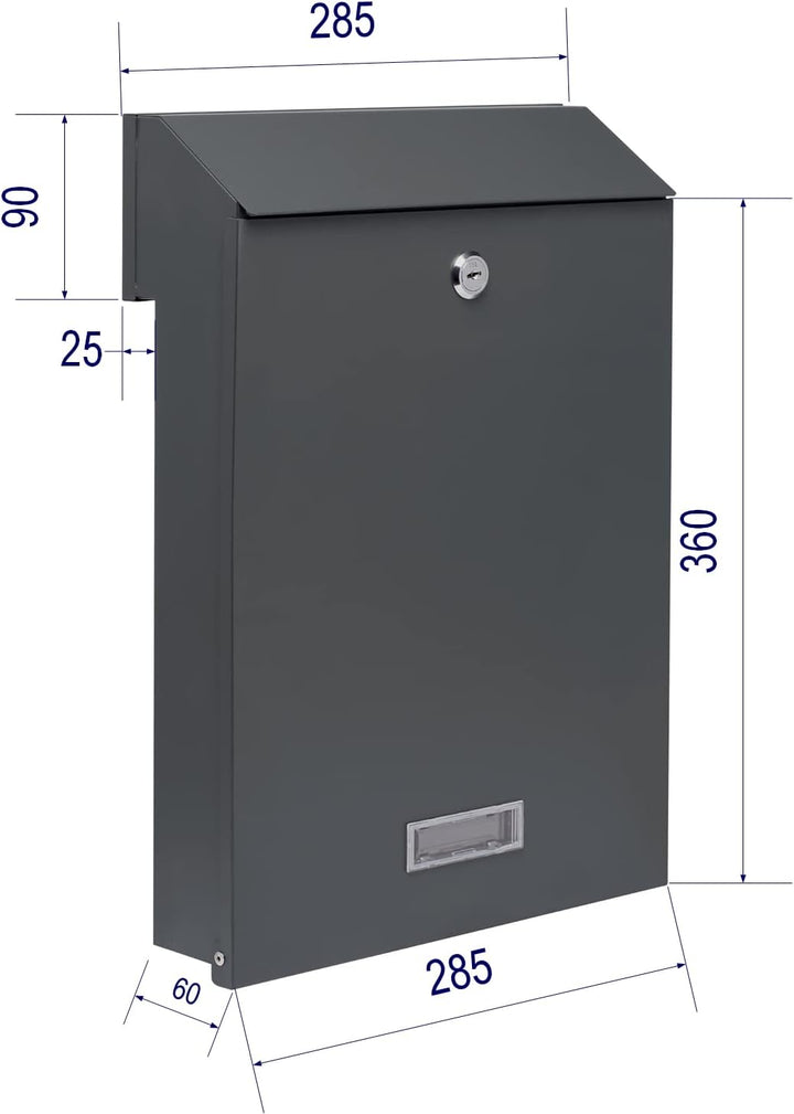 Zaunbriefkasten Torbriefkasten Durchwurf Mauerdurchwurf Briefkasten C4 Entnahme Hinten Doppelstabmat