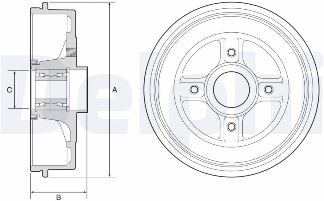 Delphi Bremstrommel Radtrommel Trommelbremse Hinterachse BFR595