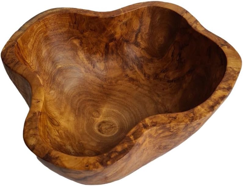 Windalf Rustikale Snack Holzschale AMELIE Ø 28 cm Nussschale Deko-Schale Schmuckschale Wurzelholz