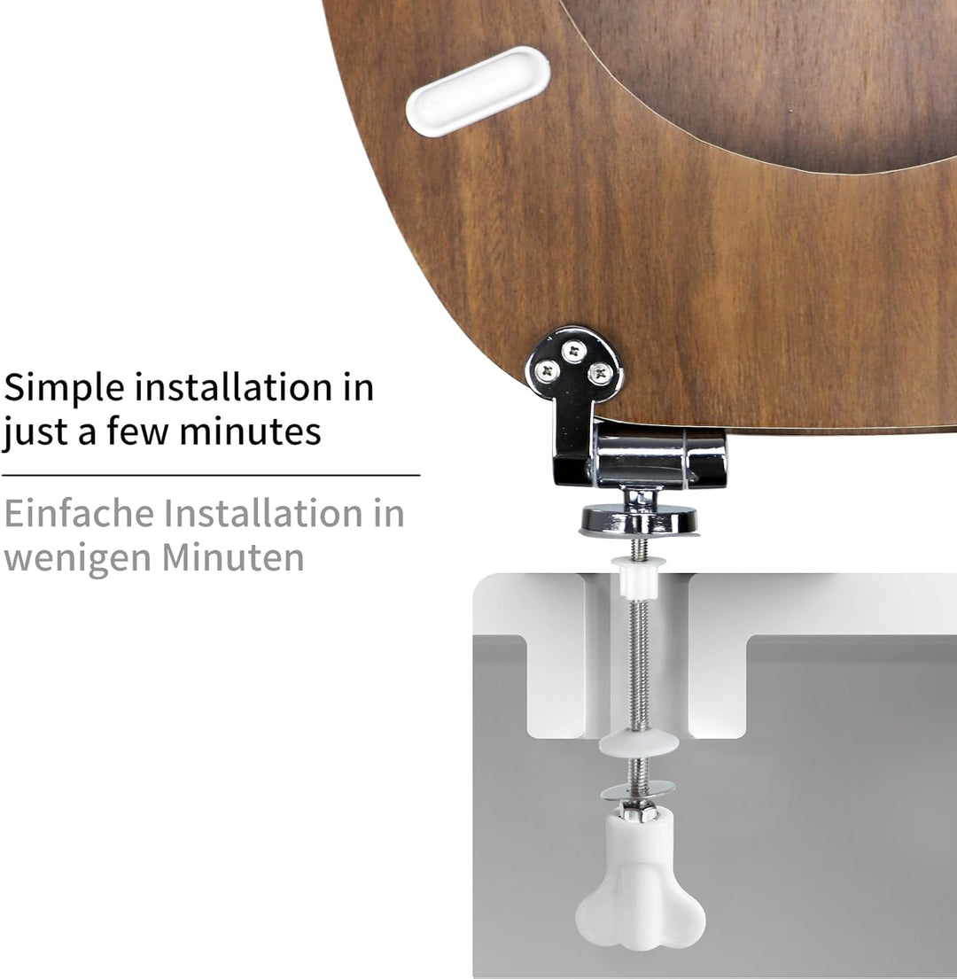 WC Sitz mit Absenkautomatik, Toilettendeckel aus Holz, Stabil Klodeckel mit Soft Close, Toilettensit
