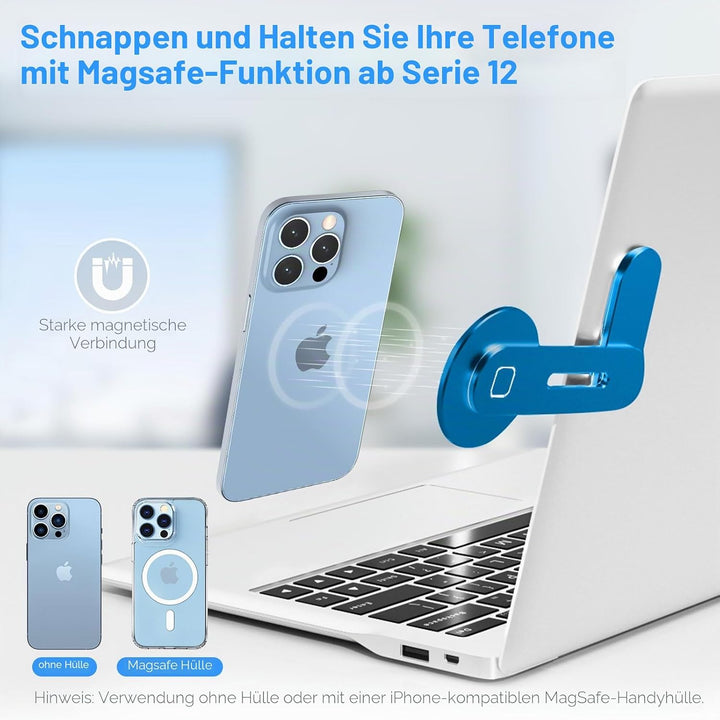 CloudValley Magnetische Laptop-Handyhalterung für iPhone 12 Serie, verstellbare Handy-Monitor-Seiten