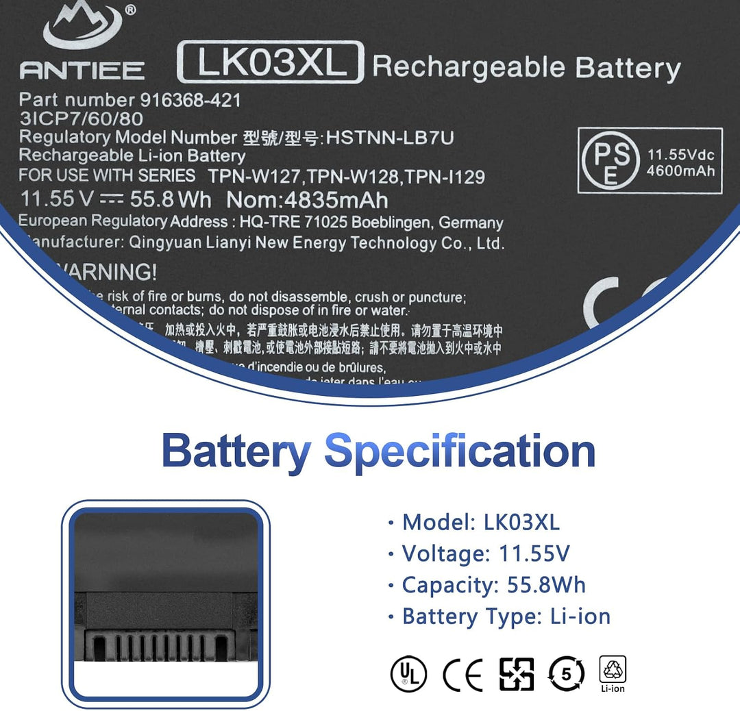 LK03XL Laptop Akku für HP Envy X360 Convertible 17-AE 17M-AE 17T-AE 17-BW 17M-BW 17-CE 17M-CE 17T-CE