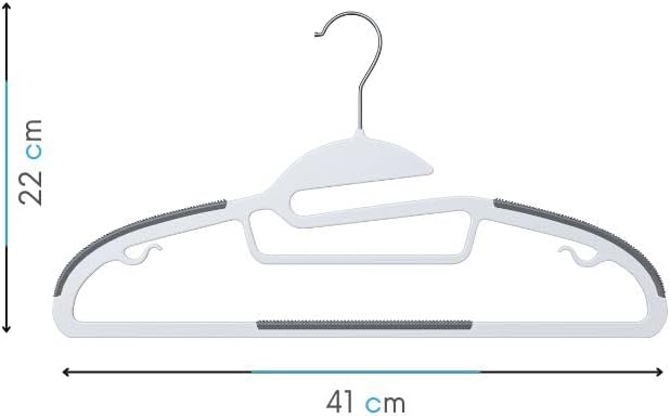 OGIVO Kunststoff Kleiderbügel – 20 er Set - rutschfest Bügel für Ihren Garderobe - kleine Stange für
