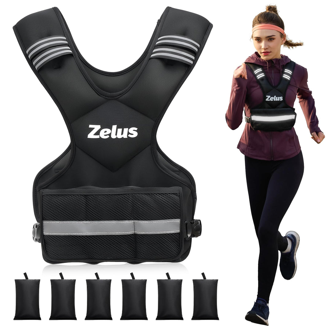 ZELUS Gewichtsweste Verstellbar 0,5-10,5kg / 0,5-20,5kg Trainingweste mit 20 Einstellbaren Gewichten