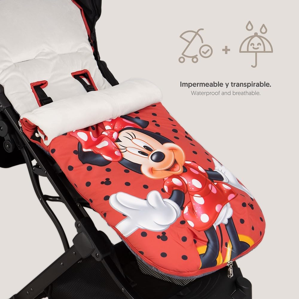 Interbaby WinterFusssack"Disney Minnie Topos" für Kinderwagen, rot