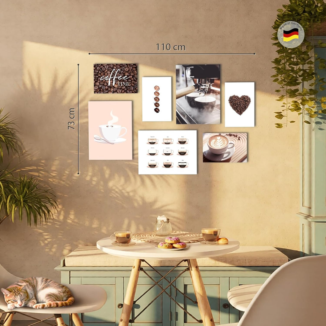 Novart Wandbilder Kaffee Coffee - KOMPLETT AUFHÄNGFERTIG - Küche Esszimmer Küchenbilder- 7 Moderne M