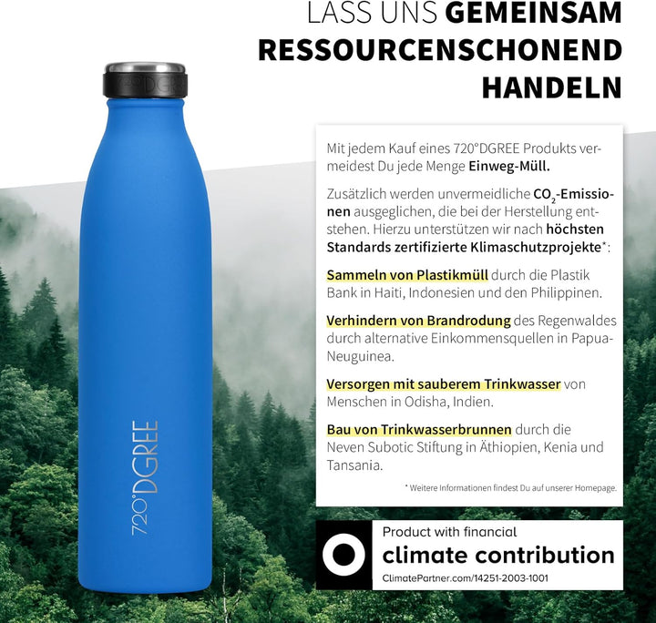 720°DGREE Edelstahl Trinkflasche “milkyBottle” - 750ml - BPA-Frei, Auslaufsicher, Kohlensäure geeign