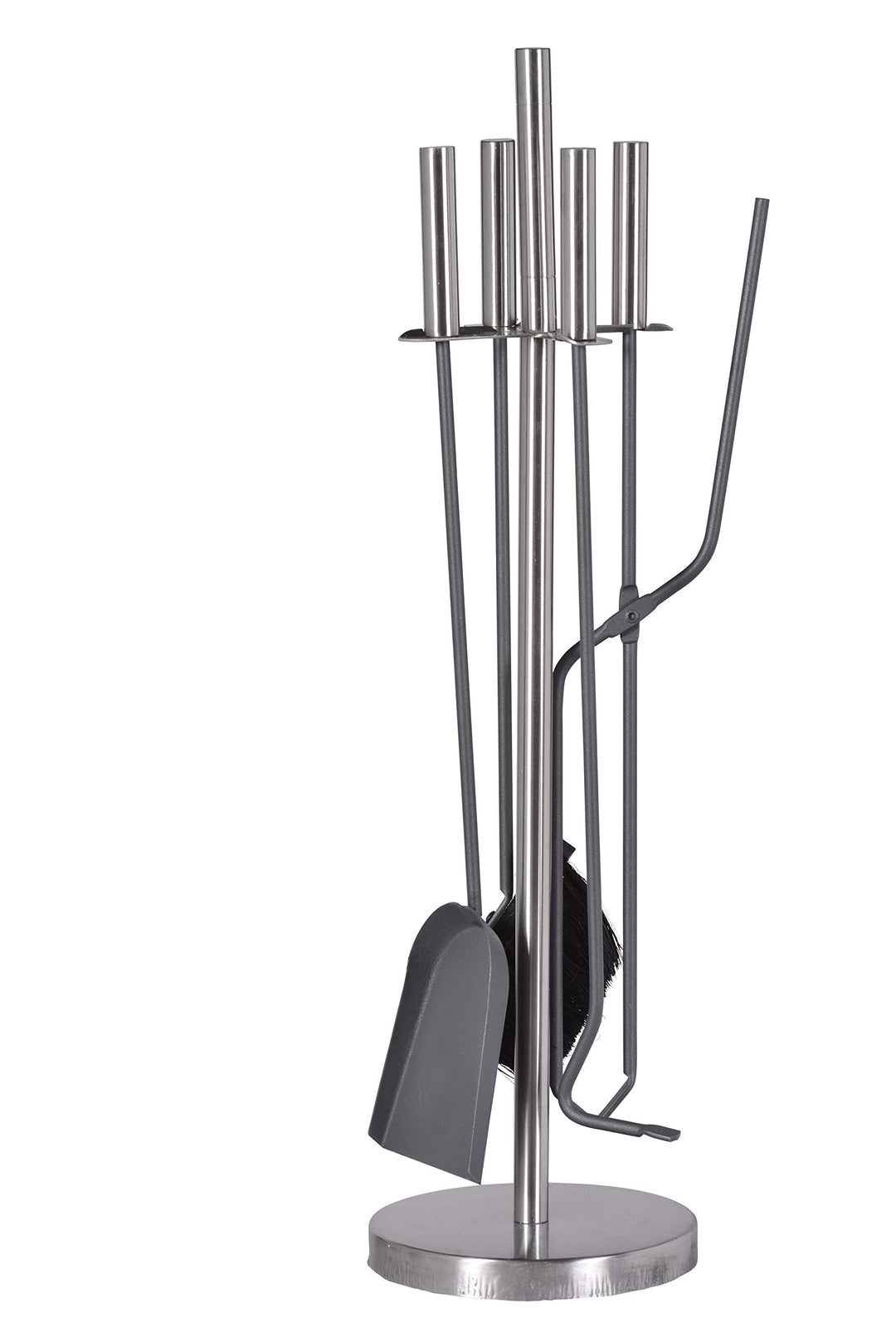 FIREFIX K2400 Kaminbesteck 5-teilig, 180 x 180 x 640 mm (BxTxH), Besteckteile grau lackiert, Ständer