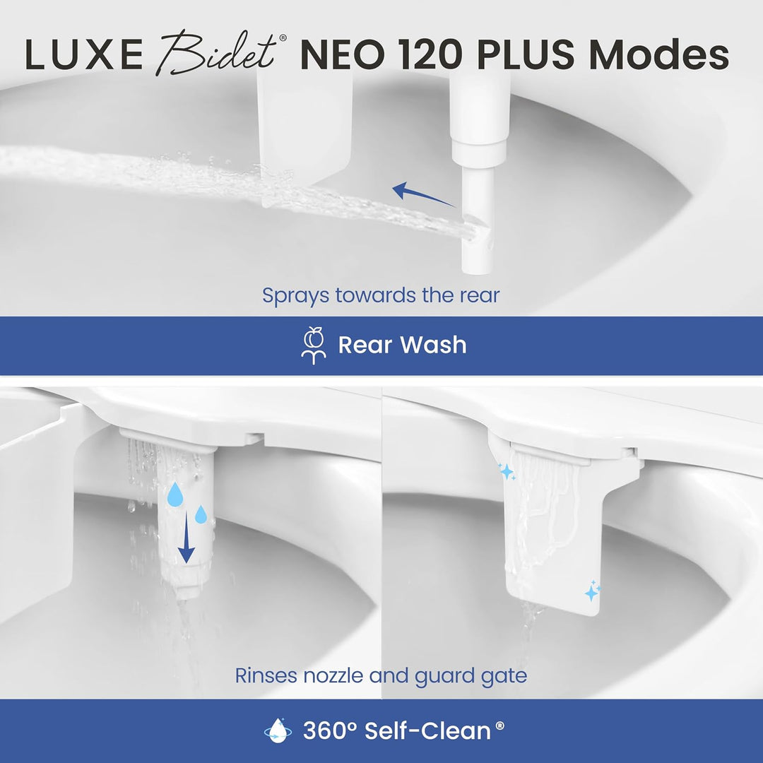 LUXE Bidet NEO 120 Plus – Next-Generation Bidet WC-Sitz Befestigung mit innovativen EZ-Lift Scharnie