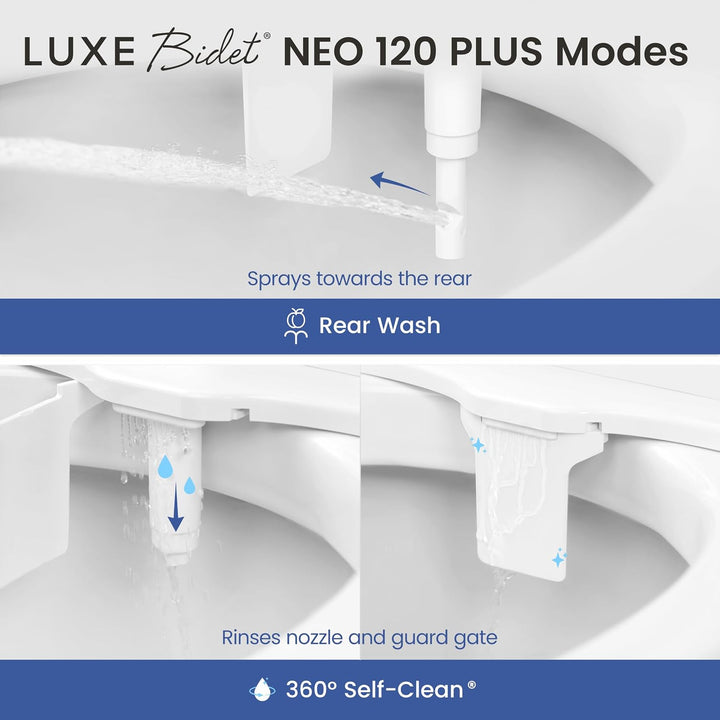 LUXE Bidet NEO 120 Plus – Next-Generation Bidet WC-Sitz Befestigung mit innovativen EZ-Lift Scharnie