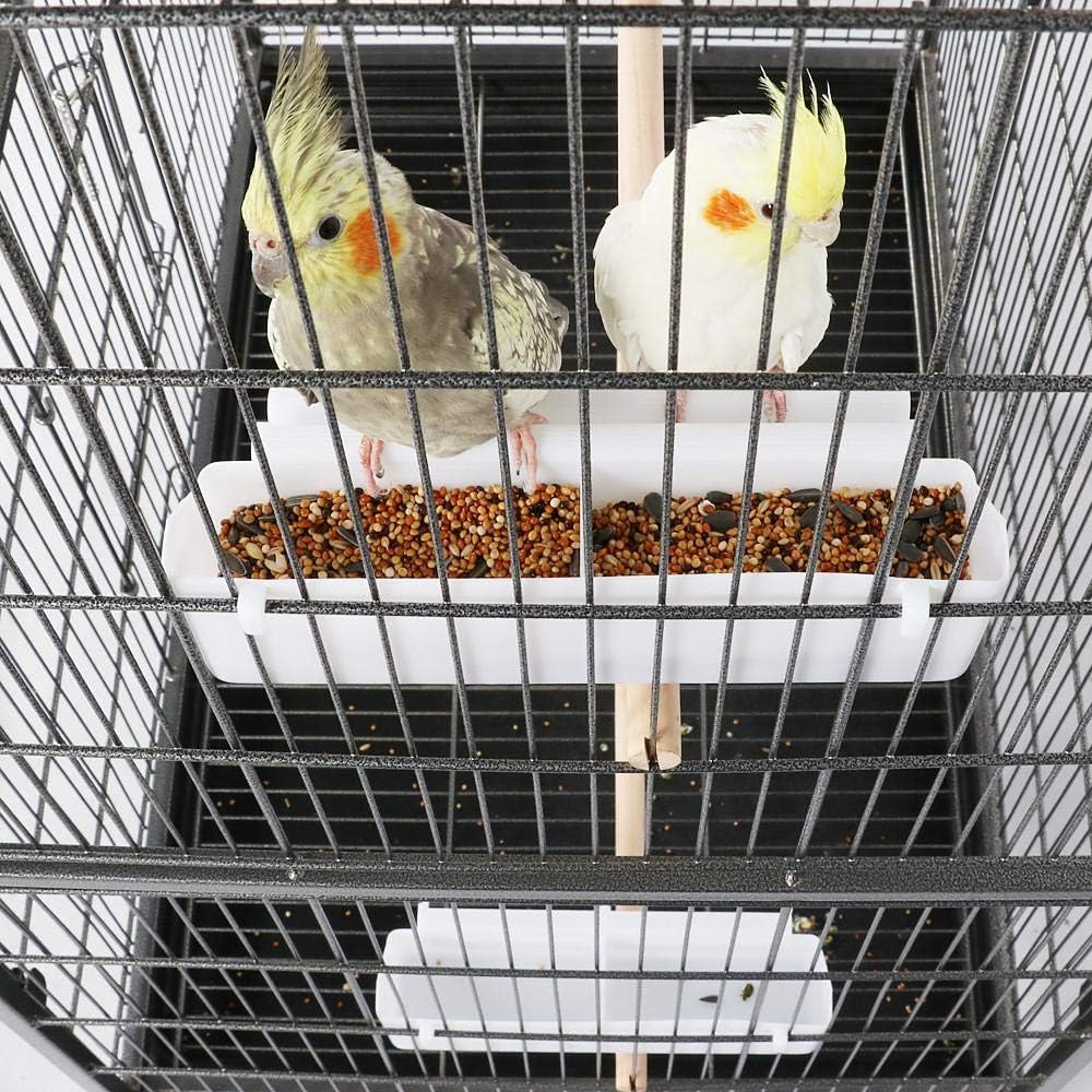 Yaheetech Vogelvoliere Vogelkäfig 2 Türen Vogelhaus Käfig mit 4 Rollen Nagervoliere 131cm hoch