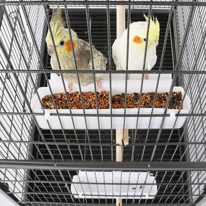 Yaheetech Vogelvoliere Vogelkäfig 2 Türen Vogelhaus Käfig mit 4 Rollen Nagervoliere 131cm hoch